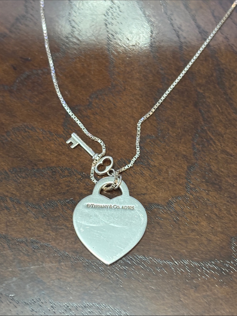Tiffany & Co. sterling silver heart and key necklace - Picture 2 of 3